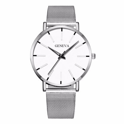 Reloj de Negocios para Hombre de Moda con Correa de Malla de Acero, Reloj de Cuarzo Masculino, Reloj Masculino