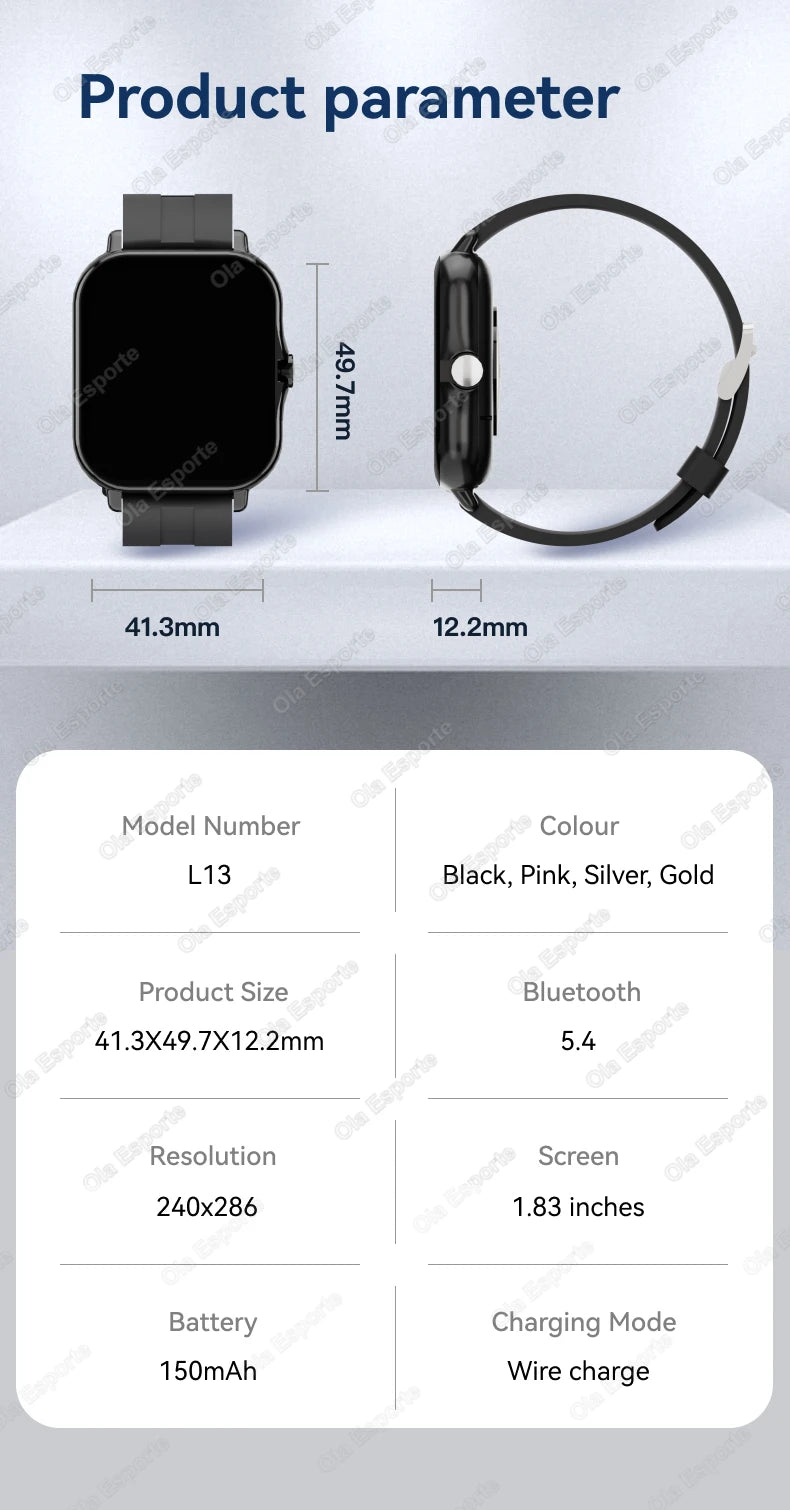 Smart Watch Xiaomi con Pantalla HD de 1.83 Pulgadas para Mujeres