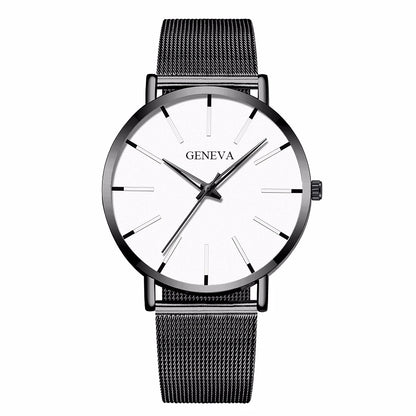 Reloj de Negocios para Hombre de Moda con Correa de Malla de Acero, Reloj de Cuarzo Masculino, Reloj Masculino