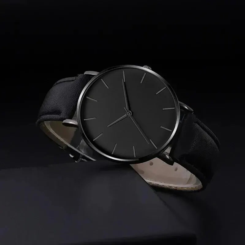 Set de 5 Piezas: Relojes Deportivos de Moda para Hombre, Reloj de Pulsera de Cuarzo para Negocios, Pulsera de Cuero de Lujo, Reloj Casual para Hombre