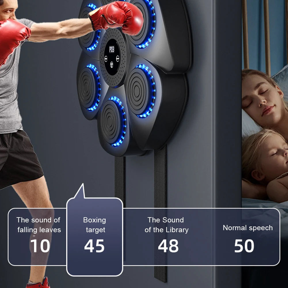 Máquina de boxeo con música inteligente, entrenamiento de boxeo, objetivo de pared, para adultos y niños, deportes, fitness, entrenador de boxeo, equipo de boxeo para el hogar.