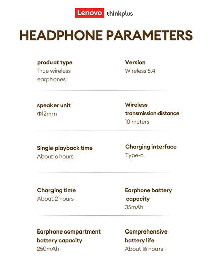 Auriculares Inalámbricos Lenovo LP25 OWS