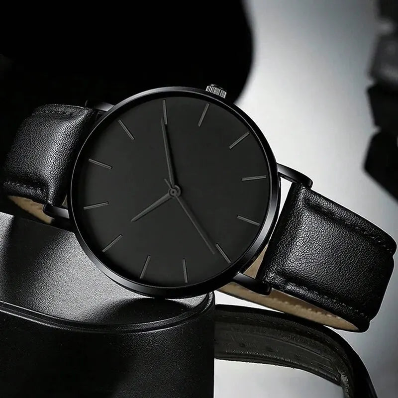 Set de 5 Piezas: Relojes Deportivos de Moda para Hombre, Reloj de Pulsera de Cuarzo para Negocios, Pulsera de Cuero de Lujo, Reloj Casual para Hombre